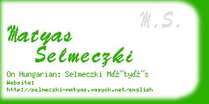 matyas selmeczki business card